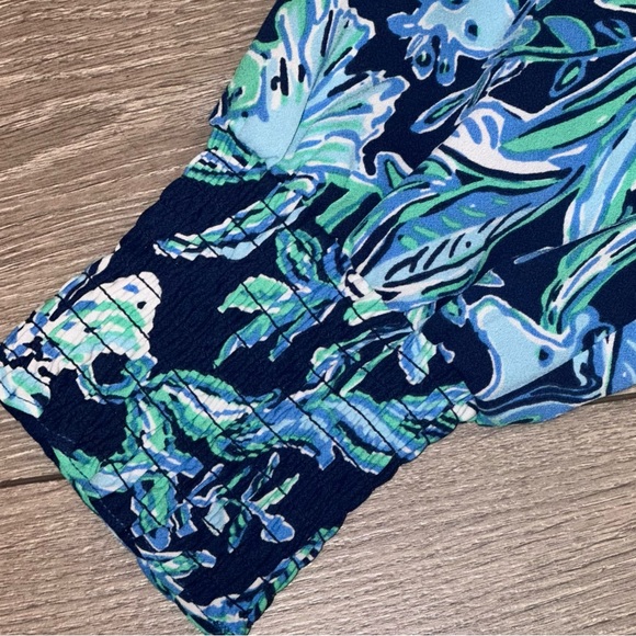 Lilly Pulitzer Cristiana Stretch Dress High Navy Take it or Leaf it Women’s 12 - Picture 7 of 13